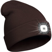 Gorro de invierno con luz LED para mujeres, hombres, papás y padres, recargable por USB, con linterna frontal de 4 LED y manos libres.