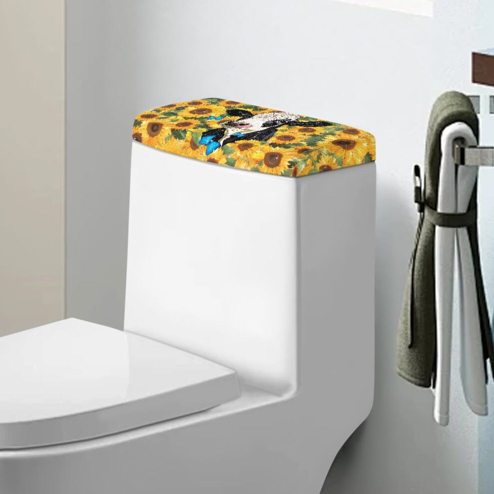 Sunflower Butterfly Toilet Tank Lid Cover Dustproof Stretch 9178400908453