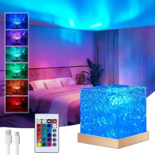 Lâmpada Aurora Galaxy recarregável, 16 cores, luzes do norte com controle remoto, luz noturna regulável para quarto – compatível com