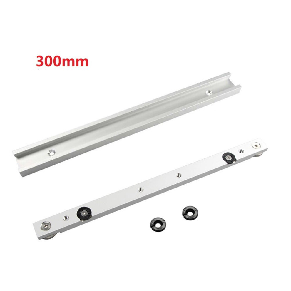 Aluminium Alloy T-Tracks Slot Miter Track And Miter Bar Slider For Table Saw Router Table Accessory, 300Mm Miter Bar + 300Mm T-Track 9482726286462