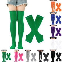 Knit Knee-High Socks & Fingerless Arm Warmers Set