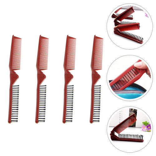 4pcs Foldable Combs Folding Comb Anti-static Plastic Comb Hair Styling Combs