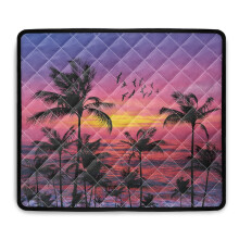 Hawaiian Palm Tree Sunset Washing Machine Cover Pad, Dust-Proof Top Mat for Washer & Dryer, 24" x 19.7", Compatible with Top-Load Machines