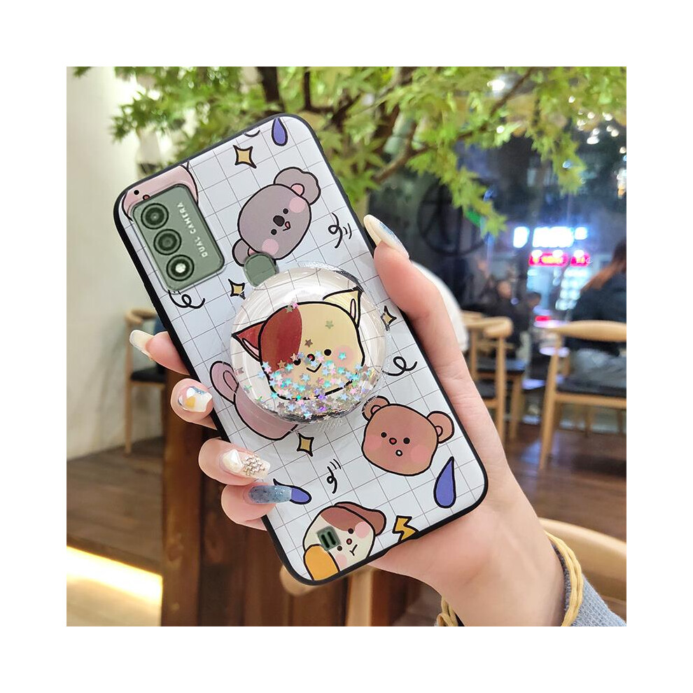 Wiko Voix/U616at Phone Case – Quicksand Cartoon Tpu Glitter Skin, Rotatable Kickstand, Lens Protection, Dirt-Resistant & Anti-Knock 9482726288985
