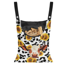 Sunflower Cow Print Hanging Organizer Set of 2 – Clothes Pins Bag Holder, Easy Install, Dirty Resistant, Compatible with Standard Clotheslines