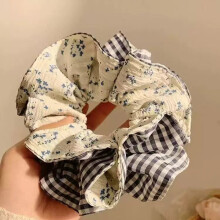 (13) XL Floral Beaded Scrunchy Hair Tie for Women