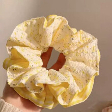 (14) XL Floral Beaded Scrunchy Hair Tie for Women