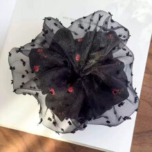 (8) XL Floral Beaded Scrunchy Hair Tie for Women