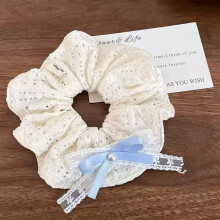 (11) XL Floral Beaded Scrunchy Hair Tie for Women