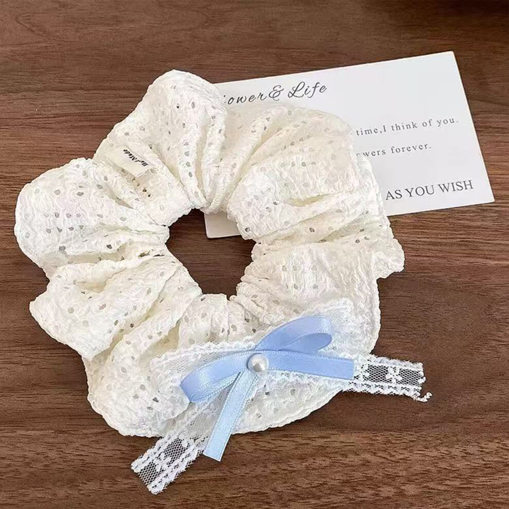 Dachuang Beauty (11) Xl Floral Beaded Scrunchy Hair Tie For Women