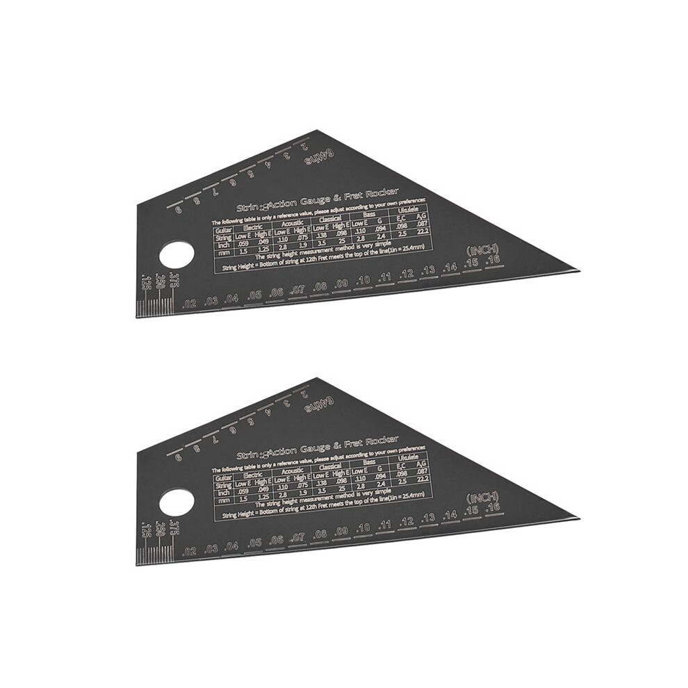 2X Fret Leveling Tool Guitar Bass Neck Fingerboard Measuring Ruler Stainless Steel Fret Rocker Guitar Luthier Tool 6131797857073