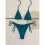 Bikini da donna a due pezzi, modello triangolo con allacciatura laterale e laccetti laterali. 4