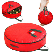 Heavy Duty Wreath Storage Bag with Zipper & Handles – Compatible with Holiday Decorations