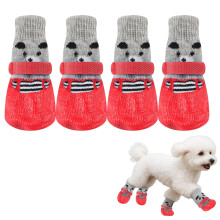 Dog Cat Boots Shoes Socks Breathable Dog Booties with Non Slip Sole and Adjustable Drawstring Indoor-Outdoor Use for Small and Medium Dog