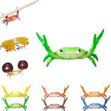 Funny Crab Pen Holder, Weightlifting Crab Spoon Holder, Mini Animal Pencil Rest – Green, Compatible with Desk Organizers