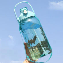 Garrafa de água à prova de vazamentos de 2200ml com canudo, livre de BPA, marcador de tempo, boca larga – ideal para academia, trilhas, camping e