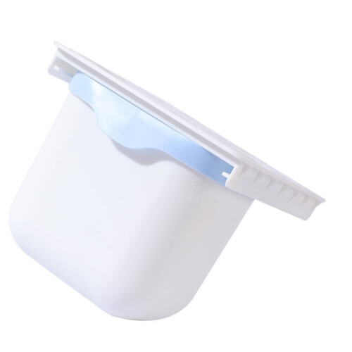 Desk Trash Can for Homeowners Rectangular Plastic Waste Bin Blue 14.6x6.3x5.5in