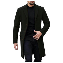 Jachetă scurtă de trench pentru bărbați, iarnă, lână, palton, jachetă lungă, elegantă, anorak, îmbrăcăminte exterioară pentru vreme rece
