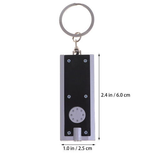Mini LED Flashlight Keychain Black Silver 10 Pcs 1