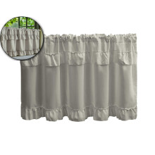Ruffled Short Curtain – Lightweight Half Curtain for Kitchen Sink, Cabinet, Coffee Area & Windows | Compatible with Home, Cafe & Office