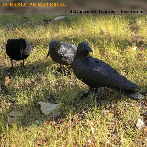 Δόλωμα Crow από πλαστικό, ολόσωμο για κυνήγι, μαύρο δόλωμα Crow με πόδια για 1