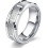 Men's 8mm Silver Wedding Band Brick Pattern Brushed Comfort 1