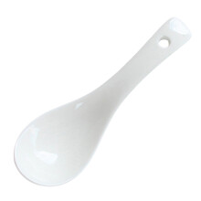 Soup Spoons, Ceramic Asian Soup Spoons, White Japanese Spoon Large for Ramen Pho Wonton Dumpling Miso, Deep Oval Hook Design