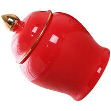 Red Porcelain Canister with Lid for Airtight Sealing and Storage, 1 Piece Kitchen Container