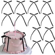 Bow Cake Topper Ribbon Bow Cupcake Toppers 30 pcs