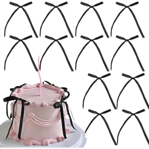Bow Cake Topper Ribbon Bow Cupcake Toppers 30 pcs