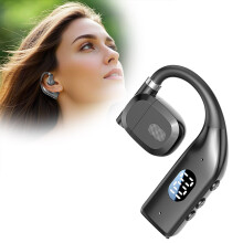 Pyörivät, yksittäiset avoimet langattomat kuulokkeet vasempaan tai oikeaan korvaan, Bluetooth-kuulokkeet, joissa on 30 tunnin soittoaika, johtavat