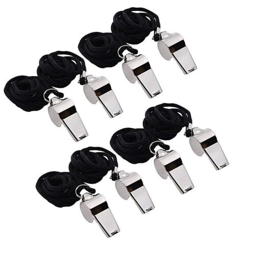 Stainless Steel Whistle with Lanyard 1 Piece 2