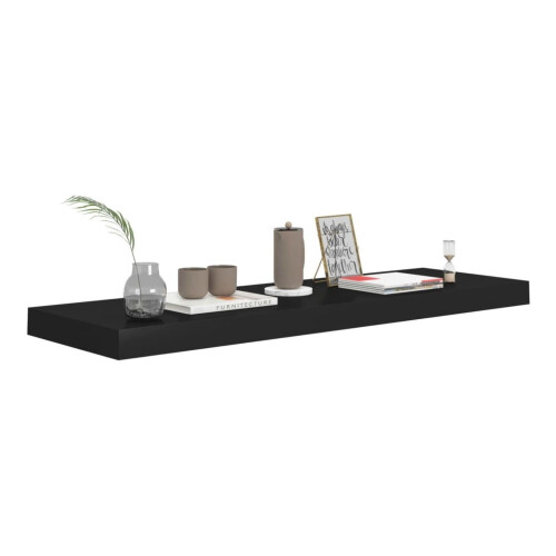 Floating Wall Shelf Black 31.5"x9.3"x1.5" MDF 2