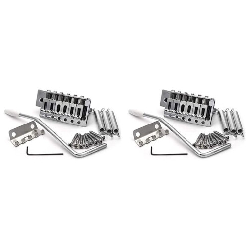 2st 52,5 mm Gitarr för STRATOCASTER Tremolo Bridge Set för  Strat Squier Elgitarrbyte, Silver