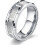 Men's 8mm Silver Wedding Band Brick Pattern Brushed Comfort 5