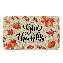 40 x 60 cm rutschfeste Fußmatte für den Innenbereich – Kürbis-Herbst-Willkommensteppich, Farbblock-Design