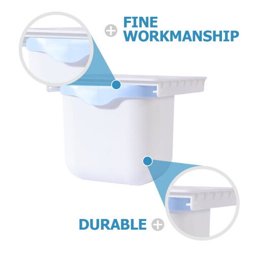 Desk Trash Can for Homeowners Rectangular Plastic Waste Bin Blue 14.6x6.3x5.5in 1