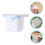 Desk Trash Can for Homeowners Rectangular Plastic Waste Bin Blue 14.6x6.3x5.5in 3