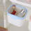 Desk Trash Can for Homeowners Rectangular Plastic Waste Bin Blue 14.6x6.3x5.5in 8