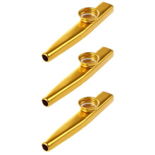 3X Dorato Metallo Kazoo Flute Bocca Strumento Musicale Armonica