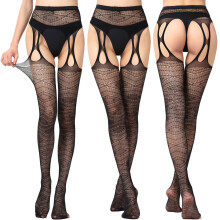Tights for Women Ladies Sexy Suspenders Super Elastic Sexy Garter Pantyhose Ladies Open Fine Mesh Fishnet Stockings Stockings for Women