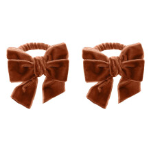 Red Velvet Bow Napkin Rings for Table Decor 2PCS