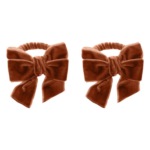 Red Velvet Bow Napkin Rings for Table Decor 2PCS