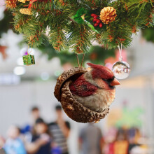 Simpatiche decorazioni natalizie a forma di animali in acrilico – Decorazioni da appendere per albero, casa di campagna, auto e casa (compatibili