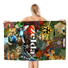 The Legend of Zelda strandhåndklæde, hurtigtørrende og sandtæt, 78 x 150 cm, rejsevenlig