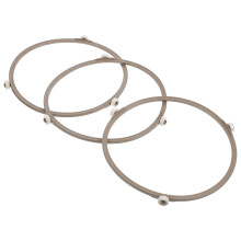 Microwave Turntable Ring Set White Plastic High Temperature Resistance 3PCS Fits Most Ovens