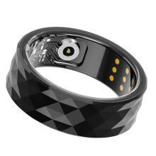 R12M  Ring Heren Dames Hartslag- en Multisportmodus Fitnessring IP68 Slaapmonitor  Ring 20 19,8 mm Zwart