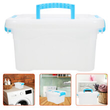 Laundry Pod Container Dryer Sheet Holder Laundry Room Storage Rectangle Plastic Storage Box With Handle Lid Home Decor