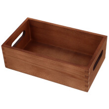 Topbathy Coffee Wood Crate Storage Box Organizer for Office Supplies and Sundries