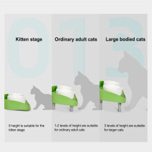 Gekantelde Verhoogde Voerbak Hoge Kattenbakjes Ergonomische Stressvrije Voerbak voor Huisdieren Verhoogde Kattenbakjes met Antislipstandaard Groen